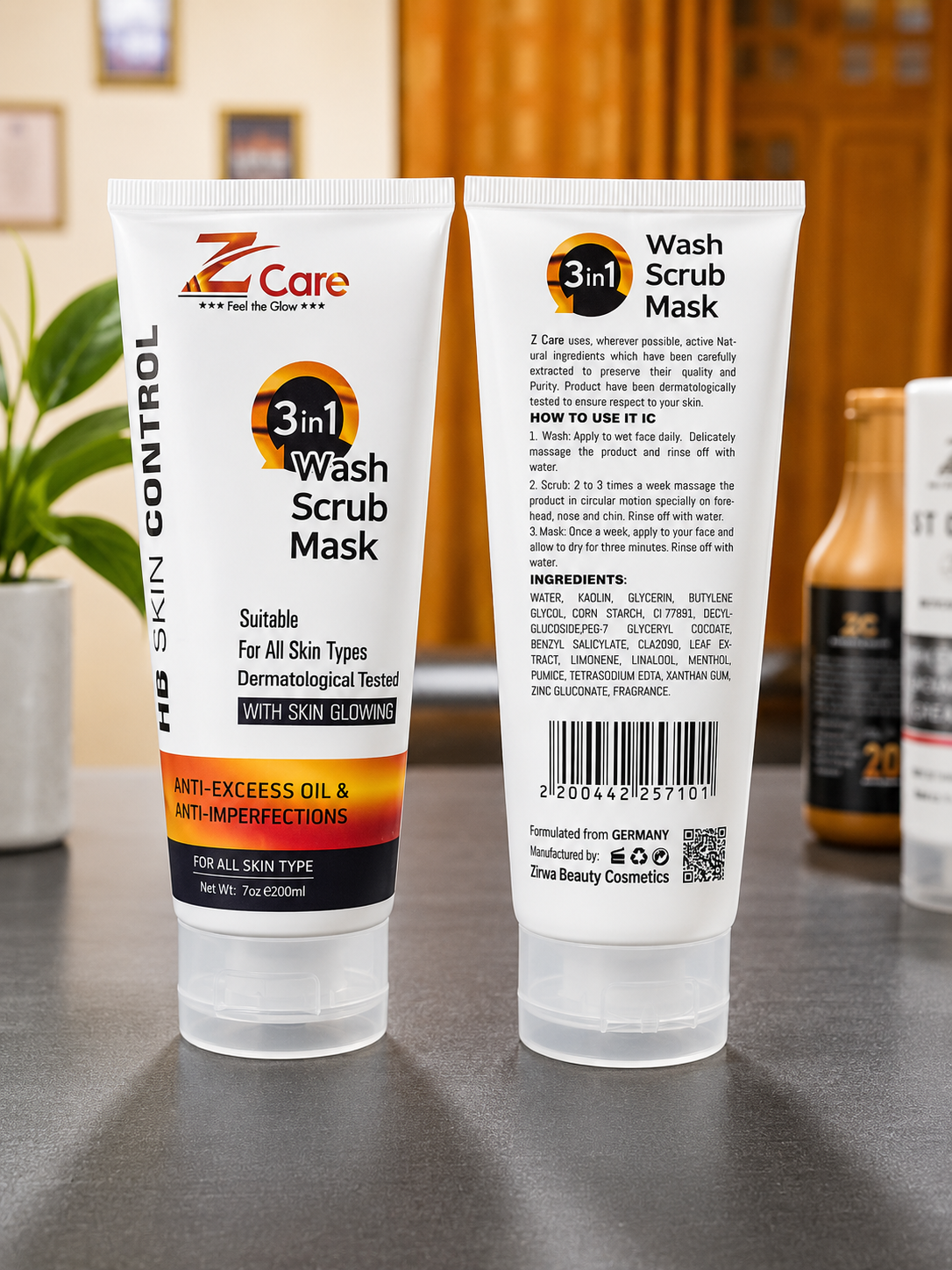Z Care Skin Control Anti-Excess Oil 3-in-1 Wash Scrub Mask